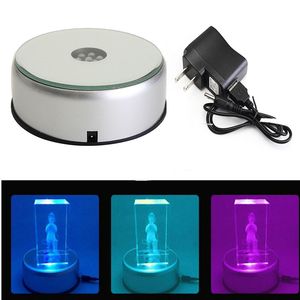 LED luci notturne colorate lampada luminosa luminosa lasser laser rotante display di cristallo supporto elettrico luce rotonda mostra basi con oggetti trasparenti