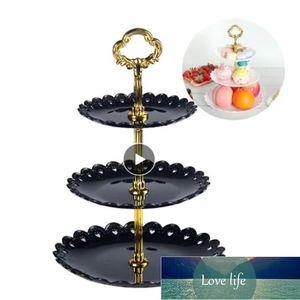 3 camadas bolo stand placas estilo europeu trier bandeja de frutas festa de casamento multi camada plástica lanche bandeja de doces ferramentas de cozinha preço de fábrica