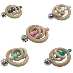 DIY baby pacifiers silikon tänder pärlor naturliga trä nyfödda tänder övning leksaker teether spädbarn matning tillbehör