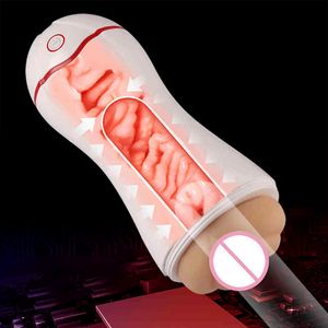 Nxy Automatic Aircraft Cup Real Vagina Sucking Vibration Voice Sex Toys for Man Products Soft Machine Masturbator y 0127