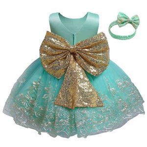 12m Baby Dresses Sukienki dla Dziewczyn Haft Niemowlę Dziewczyna Urodziny Party Dress Suknia Balowa Suknia Christening Dla Baby Girl Princess G1129