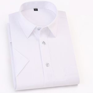 Сплошная мужская рубашка лето с коротким рукавом повседневные рубашки мужчины тонкий бизнес работа бренда Camisas без железной эластичности формальная химизация Homme 210524