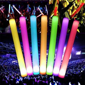 Schaum Glühen Stöcke großhandel-Party Dekoration Bunte Foam Glow Sticks mit Multi Modi Blinken Wechselnde Raves Geburtstagseinstellbare Farb PO Temperatur für das Leben