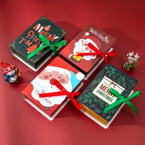 Fai da te a forma di libro Buon Natale Scatole di caramelle Borse Natale Babbo Natale Confezione regalo Navidad Natal Noel Forniture per decorazioni per feste