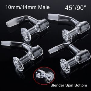 Banger al quarzo 10mm 14mm Giunto maschio senza saldatura Completamente saldato Accessori per fumatori Terp Slurper Beveled Edge Blender Spin Glass Nail FWQB06