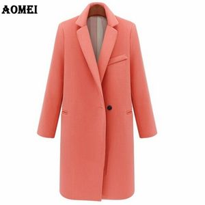 Vendita Cappotto di lana donna Giacca invernale di alta qualità Donna Slim lana lungo misto cashmere Cappotti Giacche cardigan Elegante 210416