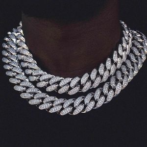 2021 Мужчины хип-хоп 18 мм широкий кубинское цепочковое ожерелье с CZ мощеным тяжелым ожерельем для мальчиков прохладное вечеринка ожерелье для подарка на день рождения x0509