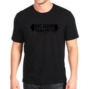 T shirts T shirt T shirt T shirt Fashion Gedrukt Gewichtheffen Dumbbell Gewichten Training Eet Clean Top Mens Losse Customization Tees