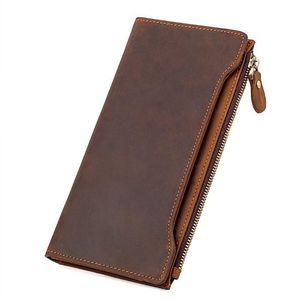 Wallets J.M.D High Grade Crazy Horse Leather Wallet Large Capacity Card Holder For Business Men Fashion Money Purse Brown R-8168R1