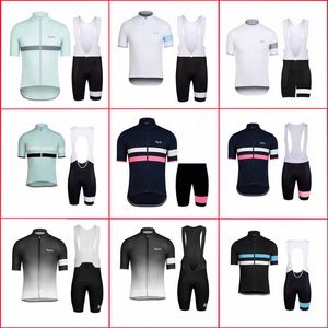 Rapha Hızlı Kuru Yarış Giyim Erkekler Pro Takım Kısa Kollu MTB Bisiklet Bisiklet Jersey Set Maillot Ciclismo Bisiklet Giyim Setleri Y210410001