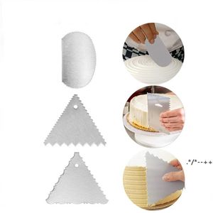 Paslanmaz Çelik Bakeware Krem Kazıyıcı Geometri Düzensiz Diş Kenar Spatulas Pasta Hamur Kesiciler DIY Kek Dekorasyon Araçları RRB14058