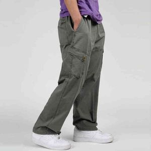 6XL Plus Size Men's Cargo Calças Soltos Homens Soltos Baggy Pant Multi Pocket Militar Geral Para Homens Ao Ar Livre Calças Calças H1223