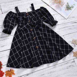 Klänning sommar plaid girls es baby girl kläder söt prinsessa barnens es barn kväll 210528