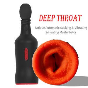 Maschio Masturbator Pompa Pompa Vibratore per uomo Silicone Automatic Riscaldamento Sucking Oral Sex Sex Tazza Adulto Giocattoli intimi per adulti Pompini 210407