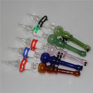 Conjunto de bong bong de néctar de narguilé com 14 mm de quartzo unhas tigela de vidro conector plastical para cachimbo de palha dab bong