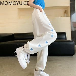 vita sweatpants för kvinnor höst baggy mode överdimensionella sportbyxor balck byxor kvinnliga joggare streetwear 210707