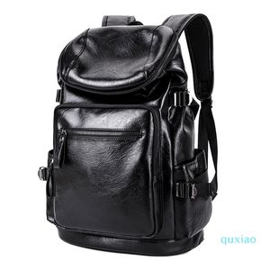 جديد عارضة فو الجلود حقيبة الظهر الأسود المدرسية rucksack كلية bookbag محمول الكمبيوتر عارضة daypack حقيبة السفر حقيبة حقيبة حقيبة للرجال