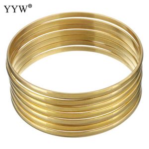 Ny Fashion Roman Style Rostfritt stål Bangle Gold Färg Lover Charm Armband för Kvinnor Märke Gold Wide Manschettkroppar 7st / set Q0719