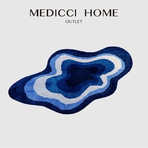 Medicci Home Tappeto a forma di nuvola Tappeto trapuntato in stile nordico per camera da letto, bagno, porta, super morbido, accogliente, antiscivolo, 80 x 120 cm 211204