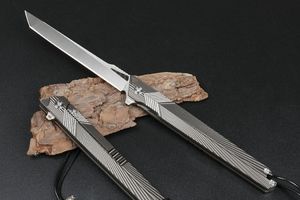 High Quality Flipper Folding Knife 14C28N Satin Tanto Point Blade CNC TC4 Titanium Alloy Handle Ball Bearing Fast Open EDC Pocket Knives