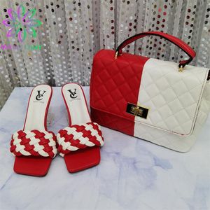 Dress Shoes Good Selling Nigerian And Bag Set Italian Design Matching Bags For Wedding Party In White Red Color