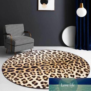 Modern Sexig Gul Leopard Skriv ut Matta Flickor För Vardagsrum Dekoration Bedroom Rund Golv Mat Område Rug 3D Nordic Home Dywan Fabrikspris Expert Design Kvalitet