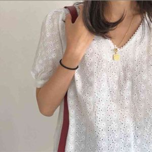 Embroidery Lace Womens Blouses Summer Tops Femme White Women Shirt Short Sleeve Linen Cotton Girls Blouse Plus Size Blusas 210417