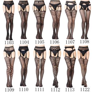 Designs Sexy Lace Soft Top Totha Alta Pesca Rede Meias Suspender Lingerie Lingerie Meios Florais Meia-calça