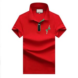 Luxurys Designers Summer Cotton POLO Shirt Men Turn Down Collar Casual Social Style Жираф Брендовая печать Мужские поло Мужские топы 100% хлопок Тройники M-3XL # 10