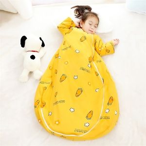 子供のための寝袋2.5tog赤ちゃんの冬の厚い取り外し可能な袖防止毛布の幼児キルトの寝室220216