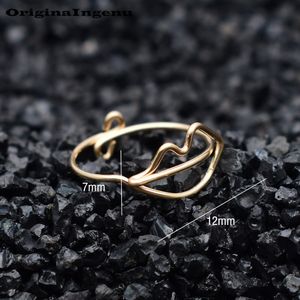 Knuckle Ringe handgemachte Lippenform Schmuck Gold gefüllt/925 Silber Boho Anillos Mujer Bohemian für Frauen Anelli Bague Femme