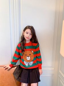 Sonbahar Bahar Bebek Erkek Kazak Çocuk Örgü Kazaklar Tops Toddler Çocuk Karikatür Ayı Uzun Kollu Jumper Tops