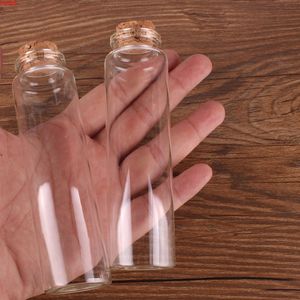 24pcs 30*110*17mm 55ml Mini Glass Wishing Bottles Tiny Jars Vials With Cork Stopper wedding giftgood qty