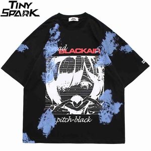 Śmieszne Anime Dziewczyna List Druku Oversize T-Shirt Mężczyźni Hip Hop Streetwear Harajuku T Shirt Wiosna Lato Krótki Rękaw Tshirt 210716