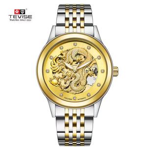 Automatic Swiss Tevise, Wisconsinmechanical watches wristwatches dragon men business steel band watch luminous