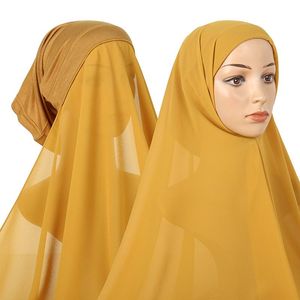 Muslim Hijab Shawl Chiffon Bandana Woman Scarf Church Shawl Breathable Shawls and Wraps Georgette Foulard Femme Wrap Headscarf