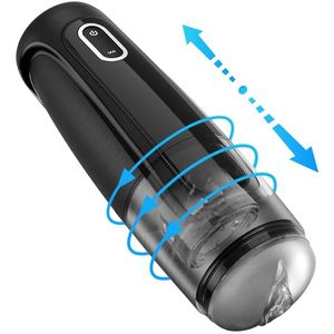 Automatic Telescopic Rotation Male Masturbator 10 Adjustable Modes Pussy Adult Cup Electric Climax Sex Toy For Men 211006