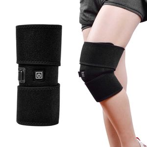 Uppvärmd Knee Brace Wrap Support Portable Infrared Knee Uppvärmningsplatta för smärtlindring US Plug Knäfogar för Arthrosis Q0913