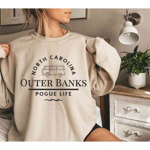 Trending Outer Banks North Carolina Sweatshirt Lustiges Pogue Life Shirt Outer Banks Paradise on Earth Hooide OBX Tv Tops 210910