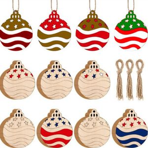 Christmas Tree Ornaments Wood Chip Snowman Trees Deer Socks Hanging Pendant xmas Decoration XmasGift Crafts WQ34-WLL