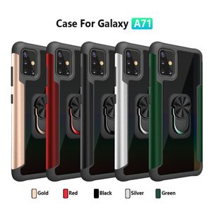 Armor Shockproof Cases For Samsung Galaxy A71 A51 A21S A50 A42 Magnetic Metal Bumper Soft TPU Frame Hard PC Transpanet Back Cover