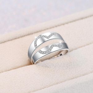 Anillos de clúster Moissanite Ring 925 Sterling Silver Jewlery Sets Boda para parejas Mujeres Joyería Compromiso