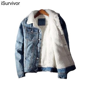 Mężczyźni Denim Kurtka Trendy Zimowe Ciepłe Płaszcze Polarowe Męskie Znosić Moda Jean Kurtki Męskie Kowbojskie Ubrania Casual Plus US Rozmiar 4XL 211124