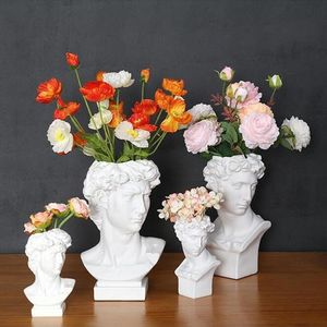 Смола Vase Home Украшения Макияж Кисть Для Хранения Ящик Ручка Держатель Европейский Стиль Украшения Голова Скульптура Модель Свадьба 210409