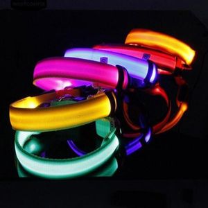 Dog Collars & Leashes LED Pet Cat Collar Night Safety Flashing Necklaces Dogs Luminous Fluorescent Harness For Walking Puppy Supplies