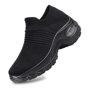 2022 large size women's shoes air cushion flying knitting sneakers over-toe shos fashion casual socks shoe WM2045