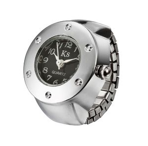 Gorący sprzedający stalowy zespół prosty pierścień zegarek mody kwarcowy męskie i damskie biżuteria palcem dziecięce zegarki ks unikalne pierścienie zegarki na rękę