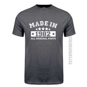 1982年Tシャツメンズコットン夏Oネック誕生日ギフトオプスEE面白い男シャツ210629