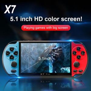 5.1 Inch HD Screen 8G Rom X7 Plus Double Rocker Handhelds Player Retro Handheld Games Console 32/64/128 Bit Video MP5 MD SFC GBA PAP Game