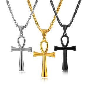 Collane con ciondolo 9 pezzi moda egiziana simbolo della vita croce collana per uomo donna gioielli regalo religioso T-224